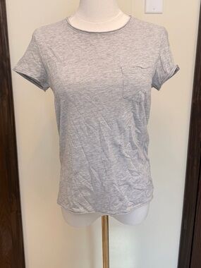 Brave Soul London gray rolled short sleeve chest pocket tee